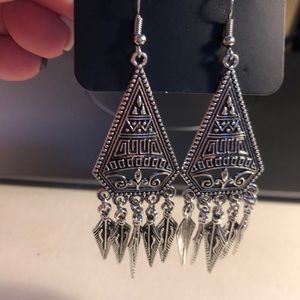 Super cute dangling silver bold earrings Paparazzi